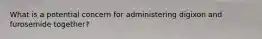 What is a potential concern for administering digixon and furosemide together?