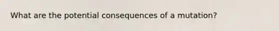 What are the potential consequences of a mutation?