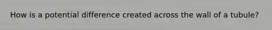 How is a potential difference created across the wall of a tubule?