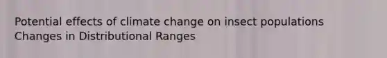 Potential effects of climate change on insect populations Changes in Distributional Ranges