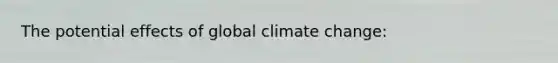 The potential effects of global climate change: