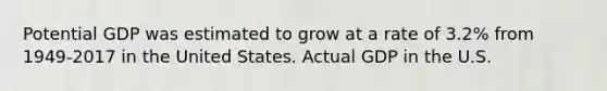 Potential GDP was estimated to grow at a rate of 3.2% from 1949-2017 in the United States. Actual GDP in the U.S.