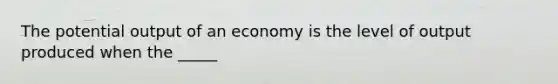 The potential output of an economy is the level of output produced when the _____