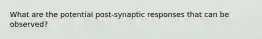 What are the potential post-synaptic responses that can be observed?