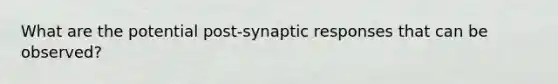 What are the potential post-synaptic responses that can be observed?