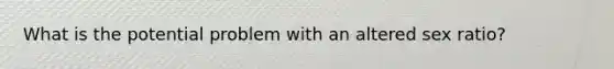 What is the potential problem with an altered sex ratio?