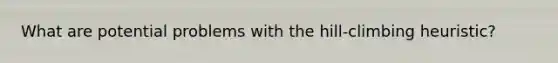 What are potential problems with the hill-climbing heuristic?