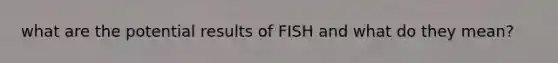 what are the potential results of FISH and what do they mean?