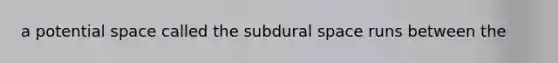 a potential space called the subdural space runs between the