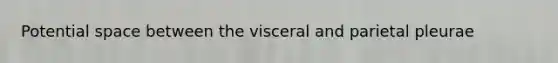 Potential space between the visceral and parietal pleurae