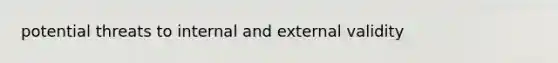 potential threats to internal and external validity