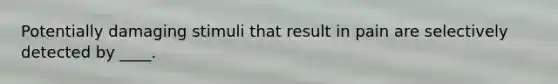 Potentially damaging stimuli that result in pain are selectively detected by ____.