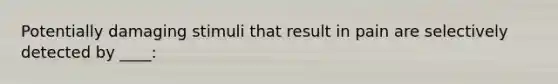Potentially damaging stimuli that result in pain are selectively detected by ____:
