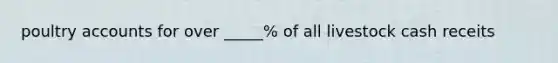 poultry accounts for over _____% of all livestock cash receits