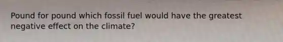 Pound for pound which fossil fuel would have the greatest negative effect on the climate?