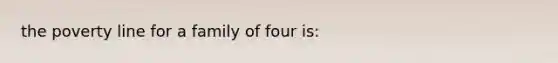 the poverty line for a family of four is: