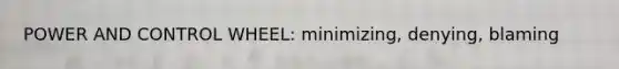 POWER AND CONTROL WHEEL: minimizing, denying, blaming