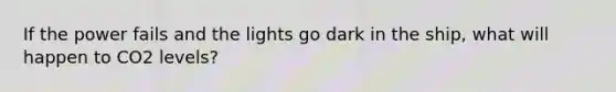 If the power fails and the lights go dark in the ship, what will happen to CO2 levels?