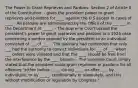 The Power to Grant Reprieves and Pardons: Section 2 of Article II of the Constitution: - gives the president power to grant reprieves and pardons for ____ against the U.S except in cases of ____ - All pardons are administered by the Office of the ___ ___ in the Department of _____. - The Supreme Court upheld the president's power to grant reprieves and pardons in a 1925 case concerning a pardon granted by the president to an individual convicted of ___ of ___. - The judiciary had contended that only ___ had the authority to convict individuals for ___ of ___ when ___ orders were violated and that the ____ should be free from the interference by the ____ branch. - The Supreme Court simply stated that the president could grant reprieves or pardons for all offenses "either before ____, during ____, or after ___, by individuals, or by _____, conditionally or absolutely, and this without modification or regulation by Congress."