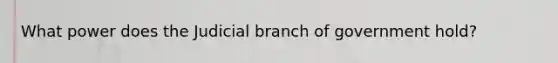 What power does the Judicial branch of government hold?