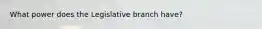 What power does the Legislative branch have?