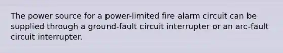 The power source for a power-limited fire alarm circuit can be supplied through a ground-fault circuit interrupter or an arc-fault circuit interrupter.