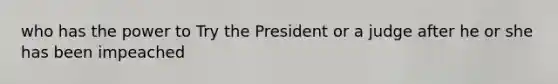 who has the power to Try the President or a judge after he or she has been impeached