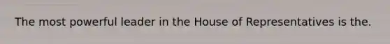 The most powerful leader in the House of Representatives is the.