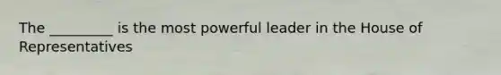 The _________ is the most powerful leader in the House of Representatives