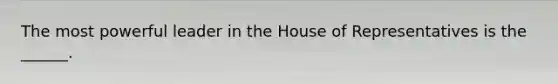 The most powerful leader in the House of Representatives is the ______.