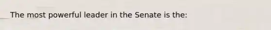 The most powerful leader in the Senate is the: