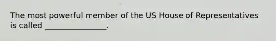 The most powerful member of the US House of Representatives is called ________________.