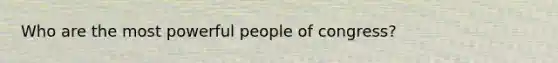 Who are the most powerful people of congress?