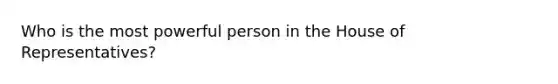 Who is the most powerful person in the House of Representatives?