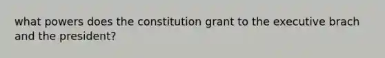 what powers does the constitution grant to the executive brach and the president?