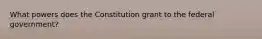 What powers does the Constitution grant to the federal government?