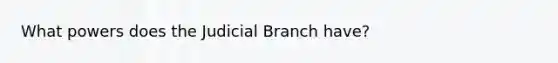 What powers does the Judicial Branch have?