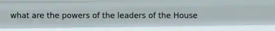 what are the powers of the leaders of the House