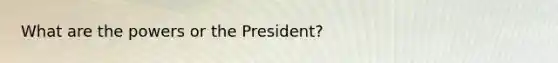 What are the powers or the President?