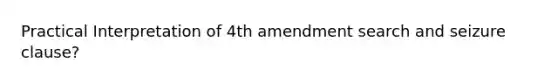 Practical Interpretation of 4th amendment search and seizure clause?