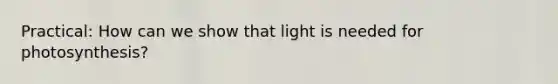 Practical: How can we show that light is needed for photosynthesis?