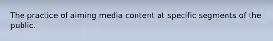 The practice of aiming media content at specific segments of the public.