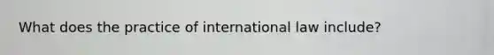 What does the practice of international law include?