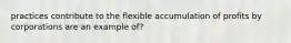 practices contribute to the flexible accumulation of profits by corporations are an example of?