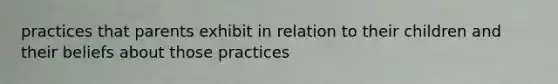 practices that parents exhibit in relation to their children and their beliefs about those practices