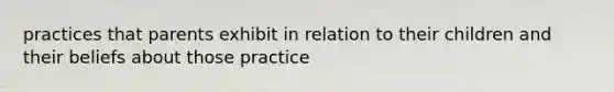 practices that parents exhibit in relation to their children and their beliefs about those practice