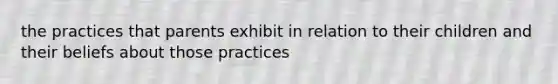 the practices that parents exhibit in relation to their children and their beliefs about those practices