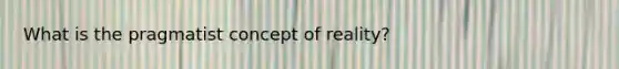 What is the pragmatist concept of reality?