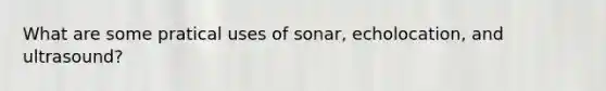 What are some pratical uses of sonar, echolocation, and ultrasound?