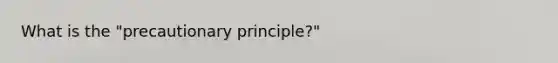 What is the "precautionary principle?"